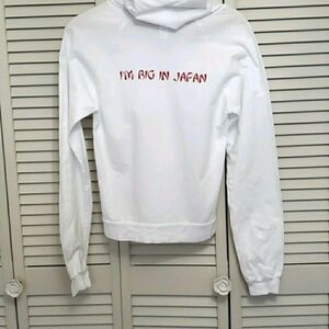 American Apparel Y2K I'm Big In Japan Graphic Hoodie, White, Sz S